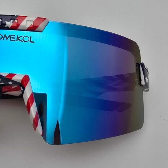Omekol Flag Stars & Stripes Frame Polarized Blue Lens Sports Baseball Sunglasses - Picture 11 of 12